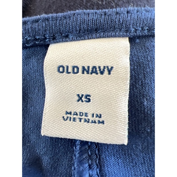 EUC Old Navy Jersey Knit Swing Dress Elbow Sleeves Extra Small XS Blue Polka Dot - Picture 10 of 11